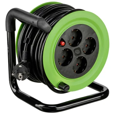Produktbild von REV Minikabeltrommel 4fach 15m grün schwarz
