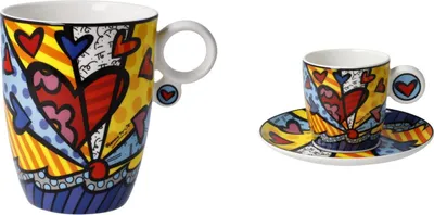 Produktbild von 2er Set Espressotasse & Kaffeebecher Romero Britto Pop Art A NEW DAY Goebel