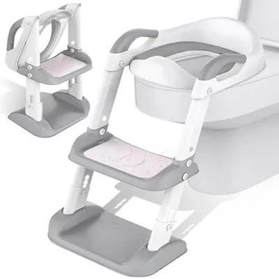 Produktbild von Famanu Toilettensitz für Kinder mit Treppe - Verstellbarer WC-Sitz für selbstständige Nutzung