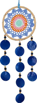 Produktbild von Traumfänger mit Muscheln - Blau 17 cm, Traumfänger, Mobiles