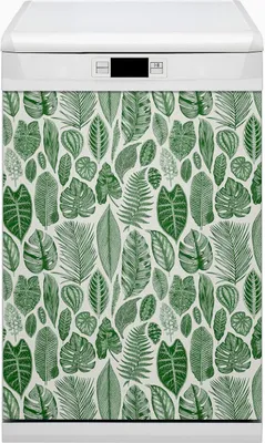 Produktbild von Küche Magnet für Spülmaschine Abwaschbar 45x80 cm Geschirrspüle - Palmenblätter