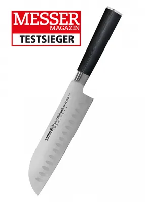 Produktbild von Samura MO-V Santoku Messer mit Kullenschliff 7.0 Zoll /180 mm