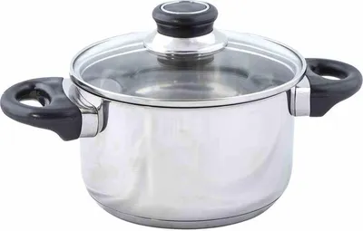 Image de Karl Krüger 101016DE Marmite à viande en acier inoxydable Denver avec couvercle en verre 16 cm