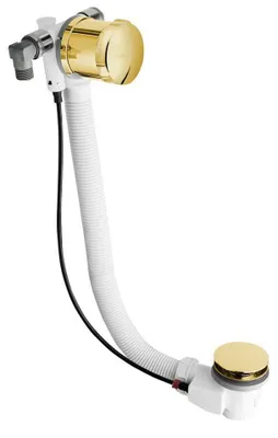 Produktbild von Polysan Ablaufgarnitur mit Einlauf, Bowdenzug, Länge 575mm, Stopfen 72mm, Gold