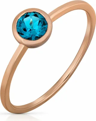 Produktbild von Orolino Ring 585/- Gold rot 054 (17,2) Blautopas beh. blau 067370112-1
