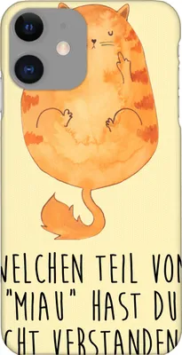 Produktbild von Mr. & Mrs. Panda Iphone 11 Handyhülle Katze Mittelfinger - Gelb Pastell - Geschenk, Cover, Mietze, Pro, Handy Schutzhülle, Katzen, Cat, Cats, Smartphone Hülle, Kater