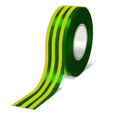 Immagine prodotto di Nastro isolante in PVC giallo e verde 19mmx33m, spessore 0,13mm