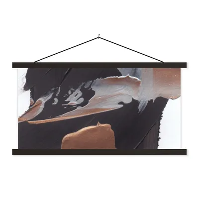 Produktbild von MuchoWow® Textilposter Abstrakt - Farbe - Gold 90x45 cm mit schwarzem Rahmen - Klemmleisten