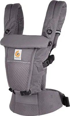 A gray Ergobaby Adapt baby carrier is shown against a white background.