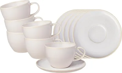 Produktbild von like. by Villeroy & Boch Crafted Kaffeetasse mit Untertasse 12-teilig - Baumwolle