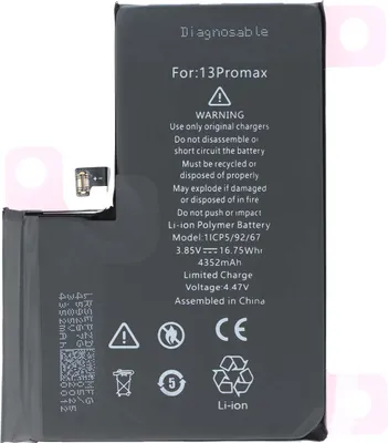 Produktbild von Avizar, Diagnose-Akku iPhone 13 Pro Max 3,85V 4352mAh, Schwarz