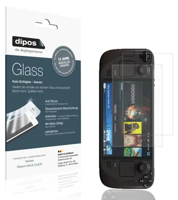 Produktbild von 2x Schutzfolie für Velvet Steam Deck OLED matt - Anti-Shock 9H Folie dipos Glass Kunststoffglas