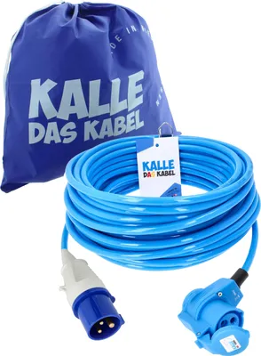 Produktbild von Kalle Verlängerungskabel CEE 230V Öse 16A 2,5mm² Winkel Extreme Blau IP44 25 Meter