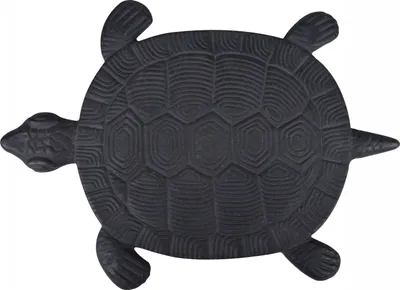 Zdjęcie produktu dla Talerz ogrodowy z motywem żółwia wykonany z żeliwa 32cm x 23cm