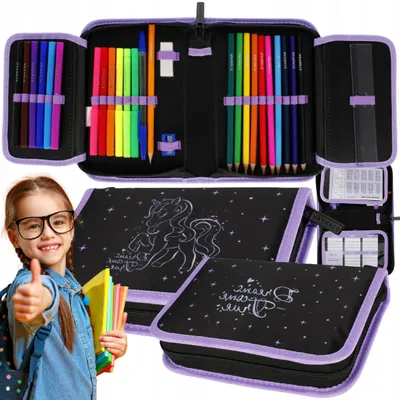 Zdjęcie produktu dla Piórnik 1zamek 2klapki z wyposażeniem Unicorn STARPAK 527220