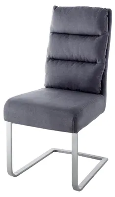 Produktbild von Freischwinger Stuhl Comfort Vintage grau aus gebürstetem Edelstahl