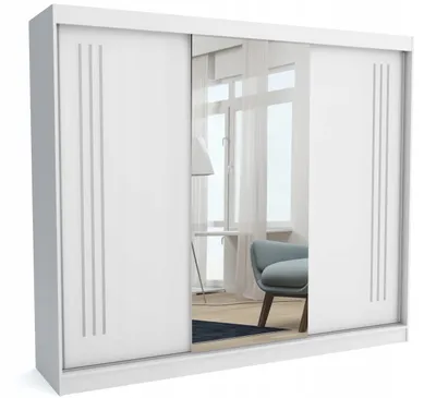 Produktbild von Neuer Kleiderschrank mit Schiebetüren LUNA 250 cm (WEISS)