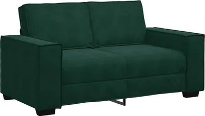 Zdjęcie produktu dla vidaXL Sofa 2-osobowa ciemnozielona 160x78x84 cm aksamit