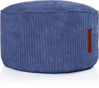 Produktbild von Green Bean® Indoor Sitzhocker Pouf 45x25cm EPS-Perlen Füllung & Cordstoff Kuschelig Weich Waschbar - Drinnen Bodenkissen Liegekissen Sitzkissen Sitzhocker Sessel Kinder Erwachsene Stoff Dunkelblau