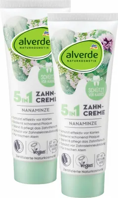 Obrázok produktu pre 2 x alverde prírodná kozmetika - Zubná pasta 5v1 Nanaminze (2 x 75 ml)