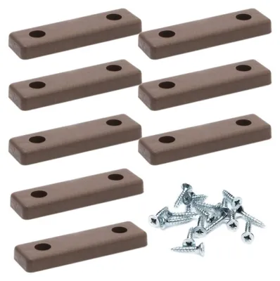 Produktbild von 8x sossai Möbelgleiter in Braun inkl. Schrauben 50x14x5mm Bodenabstandshalter Möbelpads Möbelfüße zum Anschrauben
