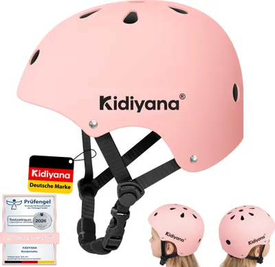 Produktbild von Kidiyana Kinder Fahrradhelm S (48–54 cm) in Rosa – leichter, stoßdämpfender Sporthelm für 2–6 Jahre, verstellbar, Ideal für Fahrrad, Roller, Scooter