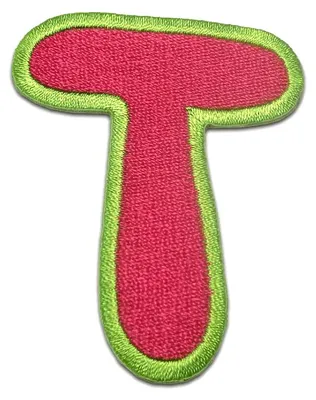 Produktbild von Buchstabe T - 6.3x5.1cm: Alphabet Buchstaben Einzeln Auswählbar - Aufnäher, Bügelbild, Aufbügler, Applikationen, Patches, Flicken, Zum Aufbügeln