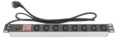 Imagen del producto de Good Connections, regleta de enchufes de 19 pulgadas, 8 tomas C13, con enchufes Schuko, 1U, color