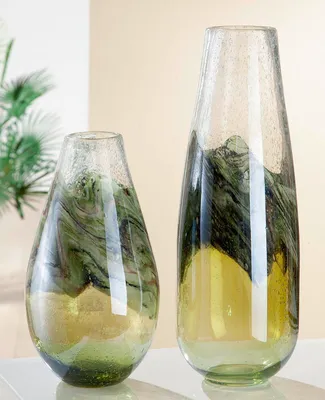 Produktbild von Gilde Glas Vase Florenz (BxHxL) 17 cm x 48 cm x 17 cm grünfarben braun klar