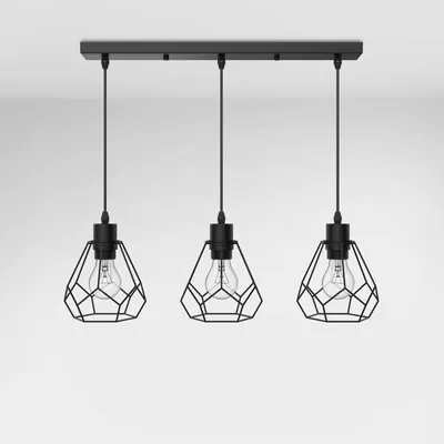 Image de EMKE, suspension à 3 lumières, style vintage, idéale pour salle à manger