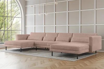 Produktbild von Wohnlandschaft U-Form Sofa AGADA in Stoff Poso Hellrosa