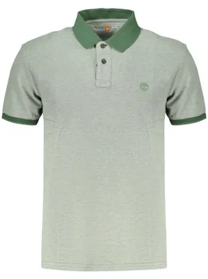 Image de Polo vert à manches courtes pour homme – Élégant avec des détails contrastés