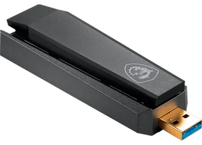 Obrázek produktu pro MSI AX1800 WiFi USB Adapter, Bezdrátový, USB, WLAN, Wi-Fi 6 (802.11ax), 1201 Mbit/s, Černá