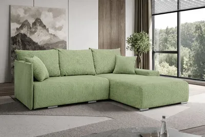 Produktbild von Kaiser Möbel Ecksofa, Sofa L-Form, Couch L-Form, Livorno L, stoff Poso, Hellgrün, Rechts