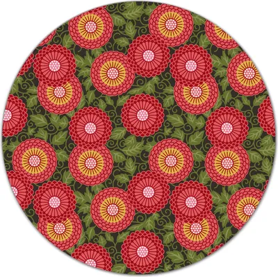 Produktbild von Glas-Herdabdeckplatte Glaskeramikkochfeld-Abdeckung Schneideplatten - 40 cm - Blumen rot und grün
