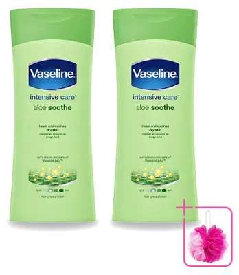 Imagen del producto de 2 unidades de loción corporal calmante de Aloe Vera Vaseline - 200 ml - Paquete ahorro