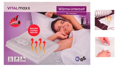Produktbild von VITALmaxx Wärme-Unterbett 150x80cm Heizdecke Heizmatte Wärmedecke 3 Heizstufen