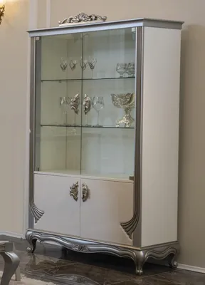Produktbild von Design Esszimmer Set 9tlg Esstisch Stuhl Kommode Vitrine Spiegel Ess Tische Holz