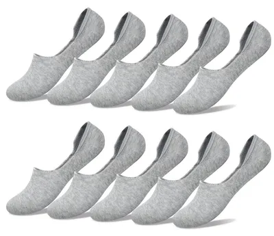 Productafbeelding van Sneakersokken, onzichtbaar, 10 paar, grijs, maat 35-38, katoen, antislip
