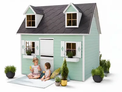 Produktbild von Zweistöckiges Kinderspielhaus Spielhaus 2,48×1,61x2,40 Spielhütt #3995