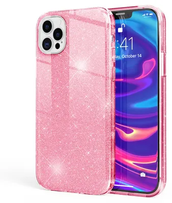 Obrázek produktu pro NALIA Glitter pouzdro na mobilní telefon pro iPhone 12 Pro Max, Bling Case Glitter Cover Bumper Pink