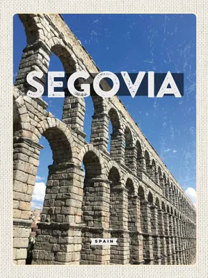 Produktbild von vianmo Holzschild 30x20 cm Segovia Spain römische Aquädukte Bildmotiv Reisemotiv Abenteuer Reisen