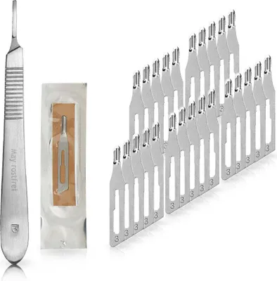 Produktbild von Set 25 Stück Hohlmeißelklingen Figur 3 einzeln steril verpackt + 1 x