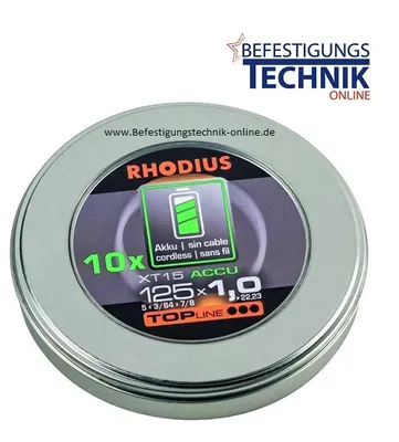 Produktbild von Rhodius XT15 ACCU BOX 210247 Cutting disc (straight) 115 mm 10 pc(s) Stainless steel, Steel