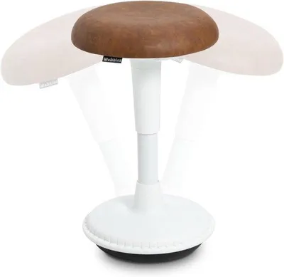 Produktbild von Famanu Ergonomischer Bürostuhl mit Höhenverstellbarem Wackelhocker - Schwarz