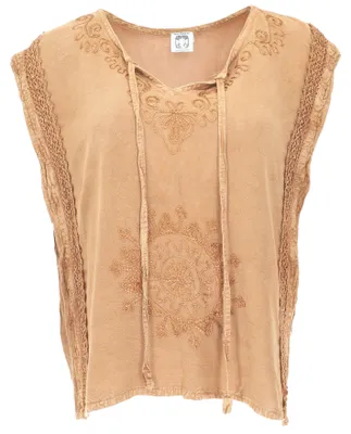 Produktbild von Besticktes Indisches Hippie Top, Boho Chic Bluse - Sand, Damen, Braun, Viskose, Tops & T-Shirts
