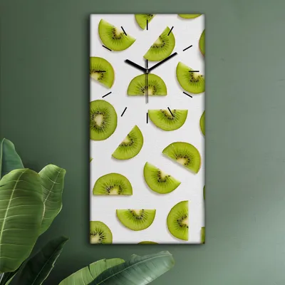Produktbild von Wohnzimmer Leinwand Uhr Geräuschlos Küche 30x60 Weiße, Früchte, Motive, schwarze Zeiger