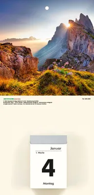 Image de Zettler 660061 Dos de calendrier Montagne - 14,5 x 29,5 cm, sans calendrier, 4 couleurs assorties