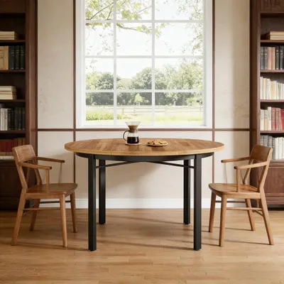 Produktbild von Runder Frühstückstisch im Landhausstil, Esstisch & Couchtisch für Küche, Wohnzimmer, Café und kleine Gesprächsecken