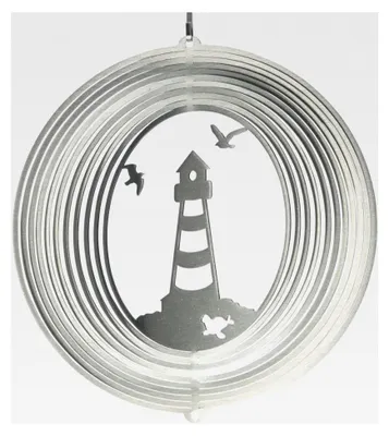 Produktbild von Edelstahl Windspiel - Leuchtturm 180 - lichtreflektierend - Durchmesser: 18 cm - inkl. Aufhängung